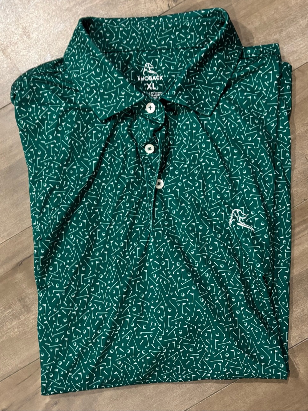 Lot of 2 Rhoback Men’s Performance Golf Polo’s Size XL Green & Red